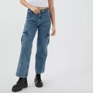 Women's Blue Cargo Jeans